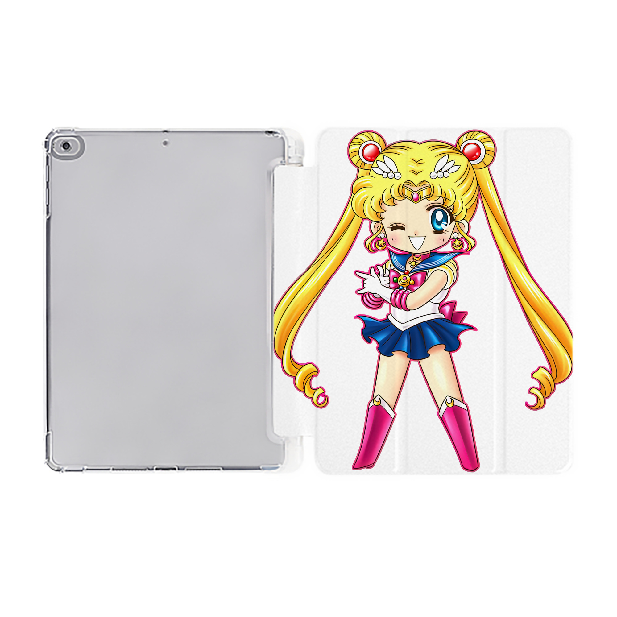 （画像用） 美少女戦士セーラームーン 月野 うさぎ つきの うさぎ Sailor Moon Tsukino Usagi IPad ケース ペン収納付き 三つ折りスタンド PUレザー×シリコン 対応機種9.5/10.5/10.9インチ